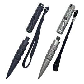 2 Pcs Car Key Chain, Portable Keychain - attached Tool for Outdoor Enthusiasts with Lanyard (Silver, Black)