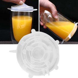 Silicone Stretch Lids, Silicone Lids For Food Storage Silicone Bowl Covers with High Elasticity 6PCS Transparent Silicone Food Cover, Reusable Food Pot Lid, Wrap Stretchable