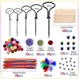 LXYYDS 495 Pieces Chestnut Drill Set, Chestnut Craft Set Children, Chestnut Drill Children's Set, Autumn Chestnut Man DIY Set, 1.5-5 mm Craft Set, Autumn, Drill Chestnuts, with DIY Craft Accessories