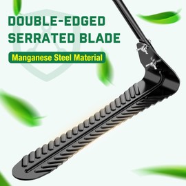 3 BUZZLETT Grass Whip with Double-Edged Serrated Blade, Grass Cutter Hand Tool, Manganese Steel Manual Weed Cutter, Sturdy and Durable, Cut Tall Grass and Overgrown Weeds