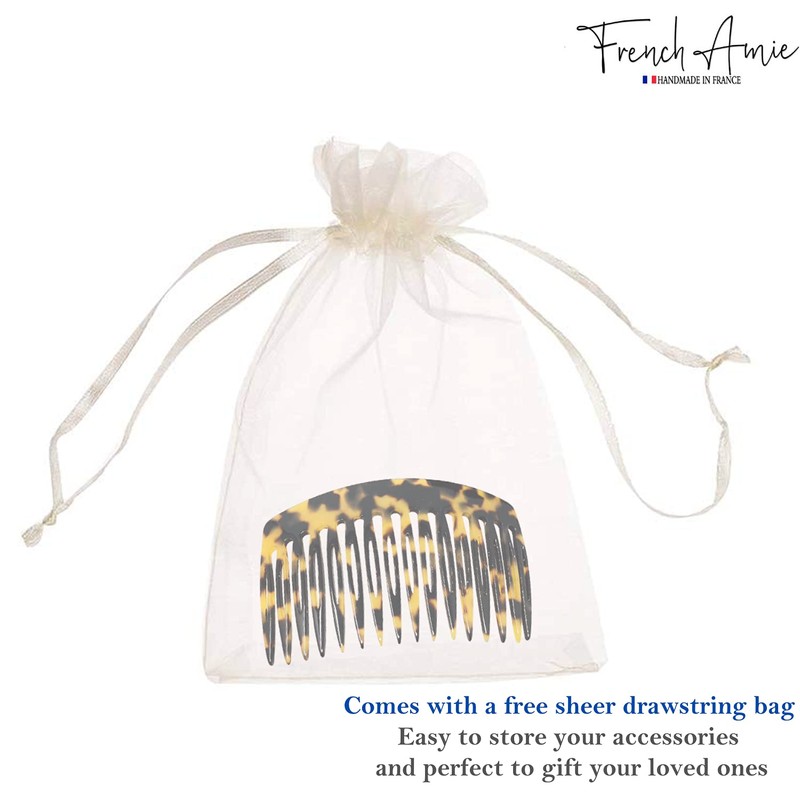 French Amie Tokyo Handmade Medium 16 Teeth Celluloid Acetate Side