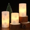 Lasumora Snowflake Christmas Candles with 6H Timer, Battery Operated Candles,