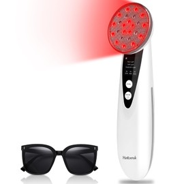 Hottoerak Red Lights, Near Infrared Light 660nm & 850nm with 24LEDs, Portable Handheld Infrared Lamp, 10/15/20Min Timer & 3 Brightness Red Light for People, Pets