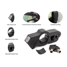 Anti Theft Motorcycle Lock with Grip Protection Sleeve,Heavy Duty Anti Theft Throttle Brake Grip Lock,Universal for Moped Scooters ATV Dirt Bike Street & Motorcycle Accessories