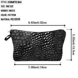 Livel lhood Alligator Skin Pattern Makeup Bag Cute Small Organizer Zipper Pouch Alligator Skin Pattern Cosmetic Bag Birthday Present for Women Friends