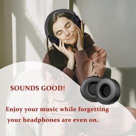 Ersatz Ohrpolster Kompatibel mit JBL T450BT T500BT TUNE600BTNC Kopfhörer, QeeFop 1 Paar Ersatzpolster aus Kunstleder für JBL T450BT T500BT TUNE600BTNC (Schwarz)