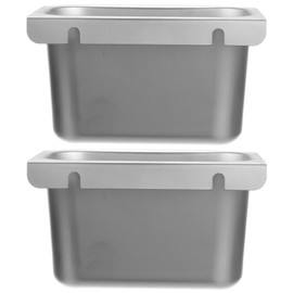 Grease Cup Holders for Commercial Kitchen Canopy Hoods - 4" Deep Drip Pan Grease Catchers for Restaurants (2)