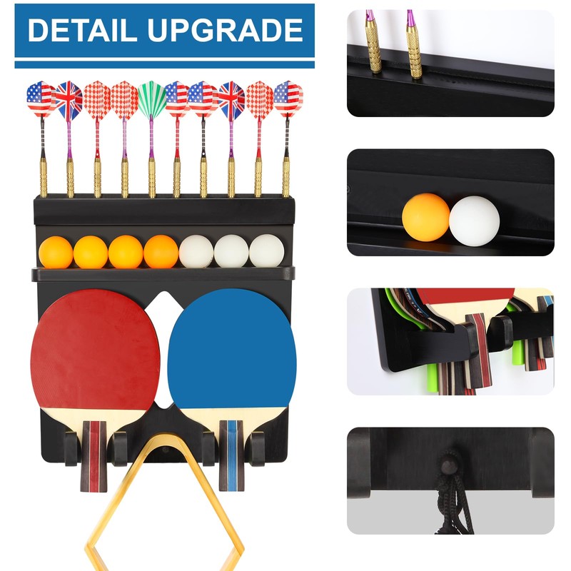 Ping Pong Paddle Holder Wall Mount Hold 8 Paddles, Ping