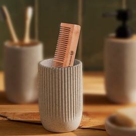 AYUSHYA HEALTH Handmade Neem Wood Comb for Men and Women | Broad Tooth Comb Pocket Size (Pack Of 2)