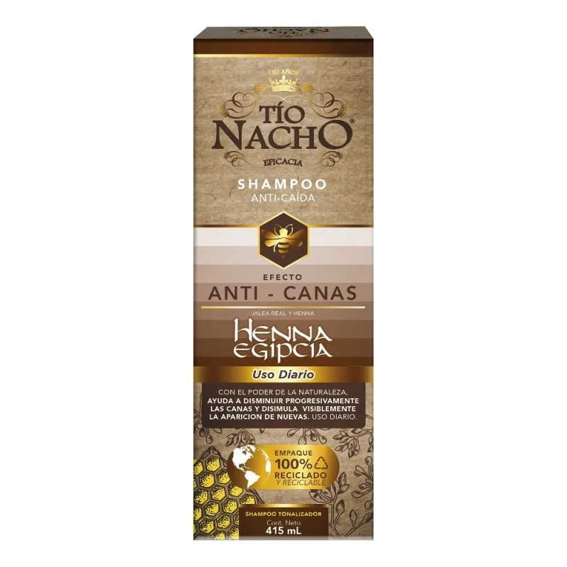 Tio Nacho Shampoo Tonalizador Anti-canas Y Anti-caída 415 Ml