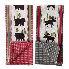 Simple Living Moose and Bear Kitchen Towel Set 18 x 28 Inches