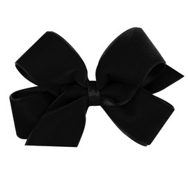 Wee Ones Girls' Classic Velvet Bow with Satin Lining, Satin Lining, For All Hair Types, Medium, Black