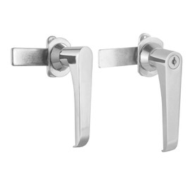 2pcs Chrome Zinc Alloy Handle Cabinet Locks Distribution Box Cabinet Door Handle Locks with Keys for Important Files