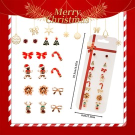 8 Pairs Christmas Charm Stud Earrings Set,AWAVM Christmas Earrings,Holiday Earrings Christmas Earring for Girls,Reindeer Christmas Trees