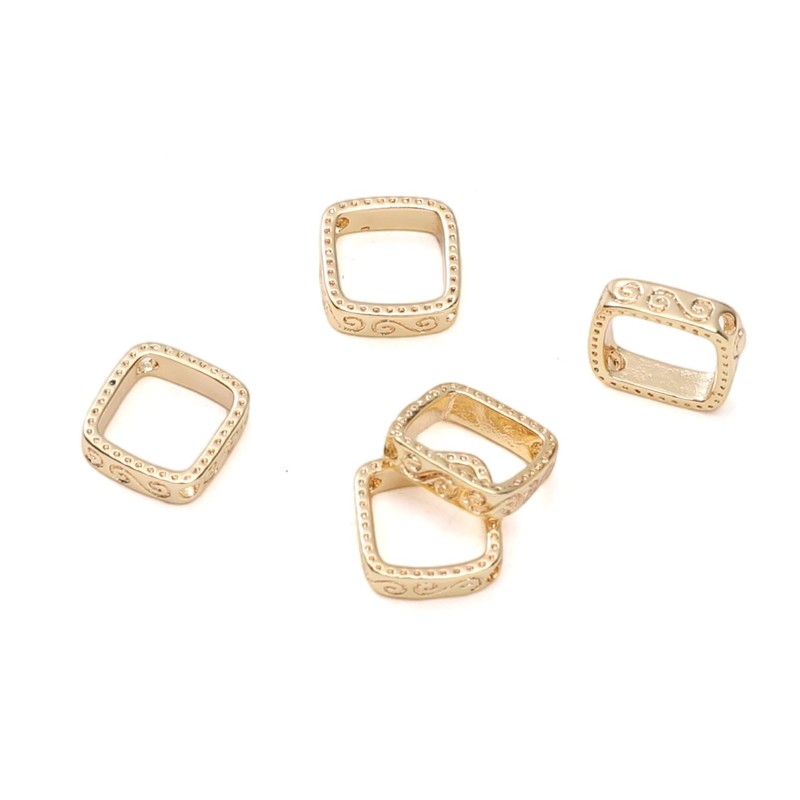 18K Real Gold Plated Non-Tarnish Double Hole Linking Rings 9.5x9.5mm
