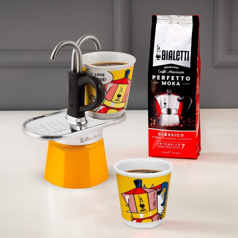 Bialetti - Mini Express Lichtenstein: Moka Set includes Coffee Maker