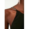 TRENDYOL Women's Waist Detailed Stone Hanging Jumpsuit, black