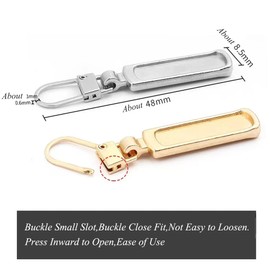 YZSFIRM Luggage Zipper Pull Replacement: 10Pcs Gold Zipper Tab - Metal Zipper Extension Handle - Detachable Small Hole Zipper Pulls Tags