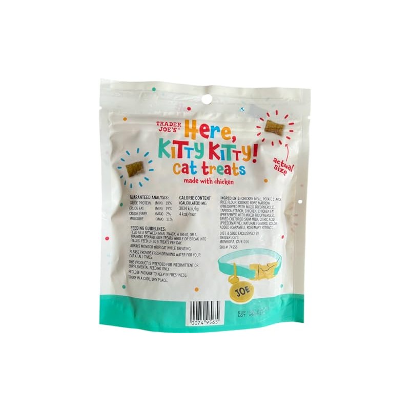 Trader Joe's Here Kitty Kitty Cat Treats Made with Chicken,