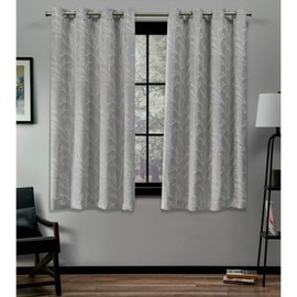 Exclusive Home Curtains Kilberry Woven Blackout Grommet Top Curtain Panel Pair, 52x63, Dove Grey