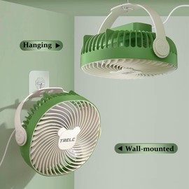 TRELC Desktop Fan, 3-in-1 USB Table Wall Mounted Fan with 360° Rotation Adjustable, Strong Airflow Quiet Personal Fan for Bedroom, Office, Living Room, Kictchen and Home, No Battery - 6.4 Inch