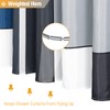 BTTN Navy Blue Fabric Shower Curtain - Geometric Shower Curtain