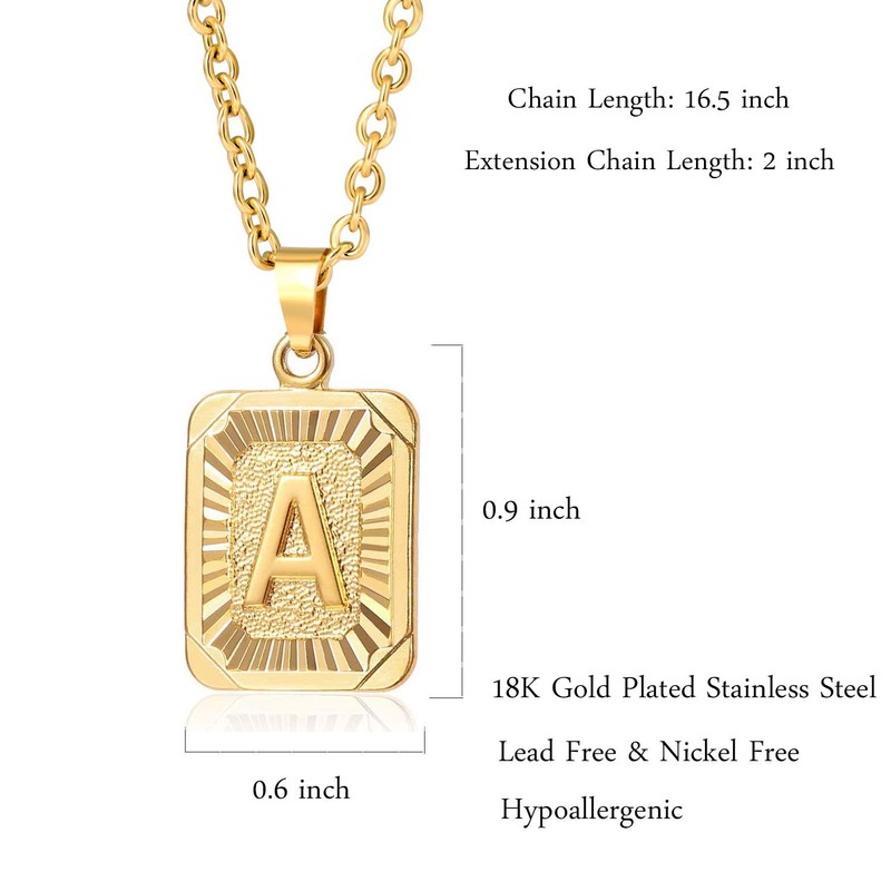 Glimmerst Initial Pendant Necklace Stainless Steel Letter K Necklace Personalizd