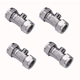Visua 15mm Compression Isolation Valves - Pack of 4