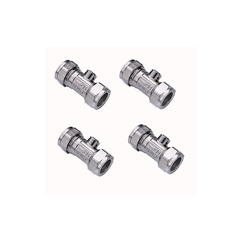 Visua 15mm Compression Isolation Valves - Pack of 4