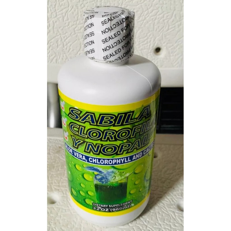 G.M.j New Sabila Clorofila y Nopal Liquido Chlorophyll Aloe Vera