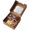 PIQIUQIU Brown Kraft Paper Gift Boxes for Pastries with Window