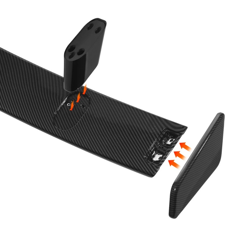 Unbranded Carbon Fiber Rear Trunk Spoiler Splitter Wing Kit For