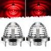 Partsam 2Pcs Clear Glass Lens Red LED Watermelon Lights, Round