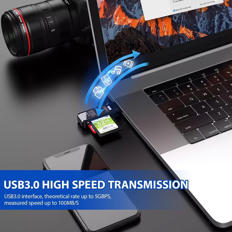 USB 3.0 Card Reader, SD Card Reader External Memory Card
