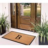 A1HC Natural Coir Monogrammed Doormat for Front Door, 24x48, Anti-Shed