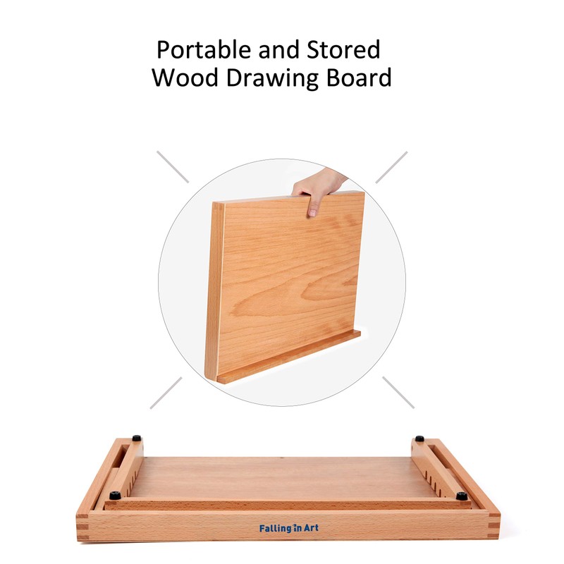 Falling in Art 5-Position Wood Drafting Table Easel Drawing and