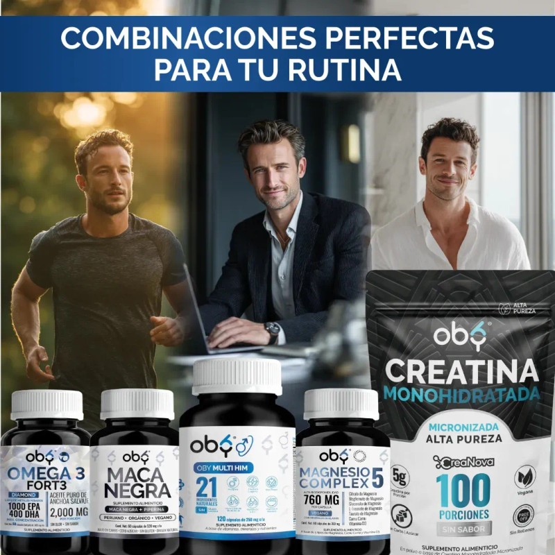 Multivitaminico Hombre Creatina Maca Negra Arginina Fenogreco Magnesio Complex B12