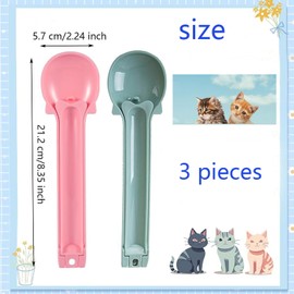 WADY Comedero Exprimidor de Barra de Gato, 3 Uds Cuchara Dispensadora Golosinas Húmedas Gatos, Alimentador de Tiras para Gatos, La Comida para Gatos Puede Exprimir La Cuchara, Comedero para Gatos