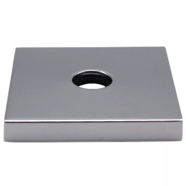 Corla Square 3.5" Shower Arm Flange Large Modern Escutcheon Replacement Plate - Chrome