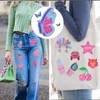 17Pcs Pink Preppy Iron on Patches Mixed Cute Cartoon Sew