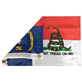 NC North Carolina Gadsden Don't Tread On Me 100D Woven Poly Knit Nylon 12x18 12"x18" Premium Quality Heavy Duty Fade Resistant Flag Grommets