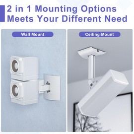 2 Pack Speaker Wall Mount Brackets for Bose UB-20, UB-20 Series II, Wall Mount Ceiling Bracket for Lifestyle 600 ST535 ST525 ST520 535III 525III CM520 SoundTouch JC-II AM6-V AM10-V AM10IV-White