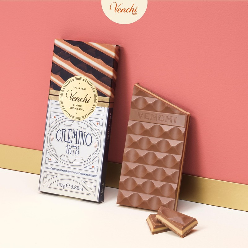 Venchi - Cremino 1878 Chocolate Bar with Almond Gianduja and