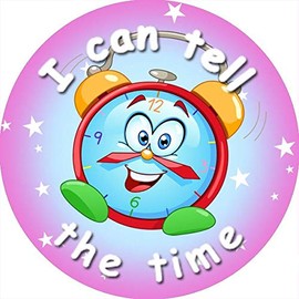 144 Telling the Time 30mm School Reward Stickers for Teachers and Parents