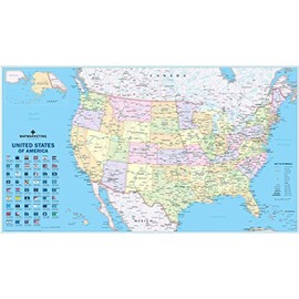USA Political Laminated Wall Map