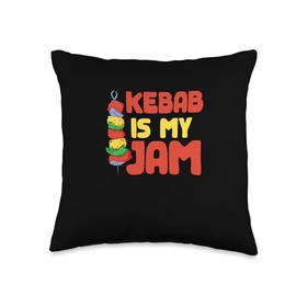 Kebab Is My Jam Shawarma Grill Grilling Mediterranean Throw Pillow