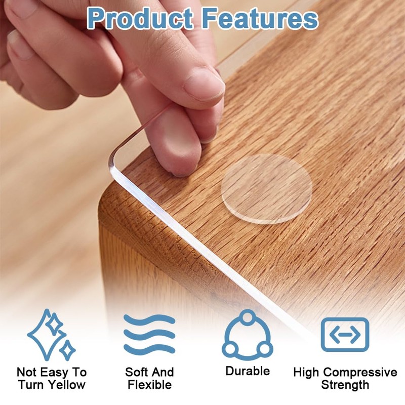 Pack of 50 Transparent Non-Slip Glass Table Tops, 27 x