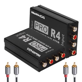WisWinDa Portable 4 Channels RCA Ground Loop Isolator(No Reduce Bass) Gold Coating Quality Noise Filter for HiFi Stereo Car Audio Player Home Theater (Mini 4 Channels RCA Ground Loop Isolation Box)