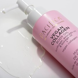 Aceite corporal de colágeno vegano Pacifica – Masaje hidratante para piel seca, brillo suave y radiante, aroma a jazmín, 4 fl oz
