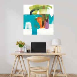 Fine Art Canvas Vibrant Spirit II Canvas Wall Decor Artwork by Artist Alridge for Living Room, Bedroom, Bathroom, Kitchen, Office, Bar, Dining & Guest Room - Ready to Hang - 22 in x 22 in